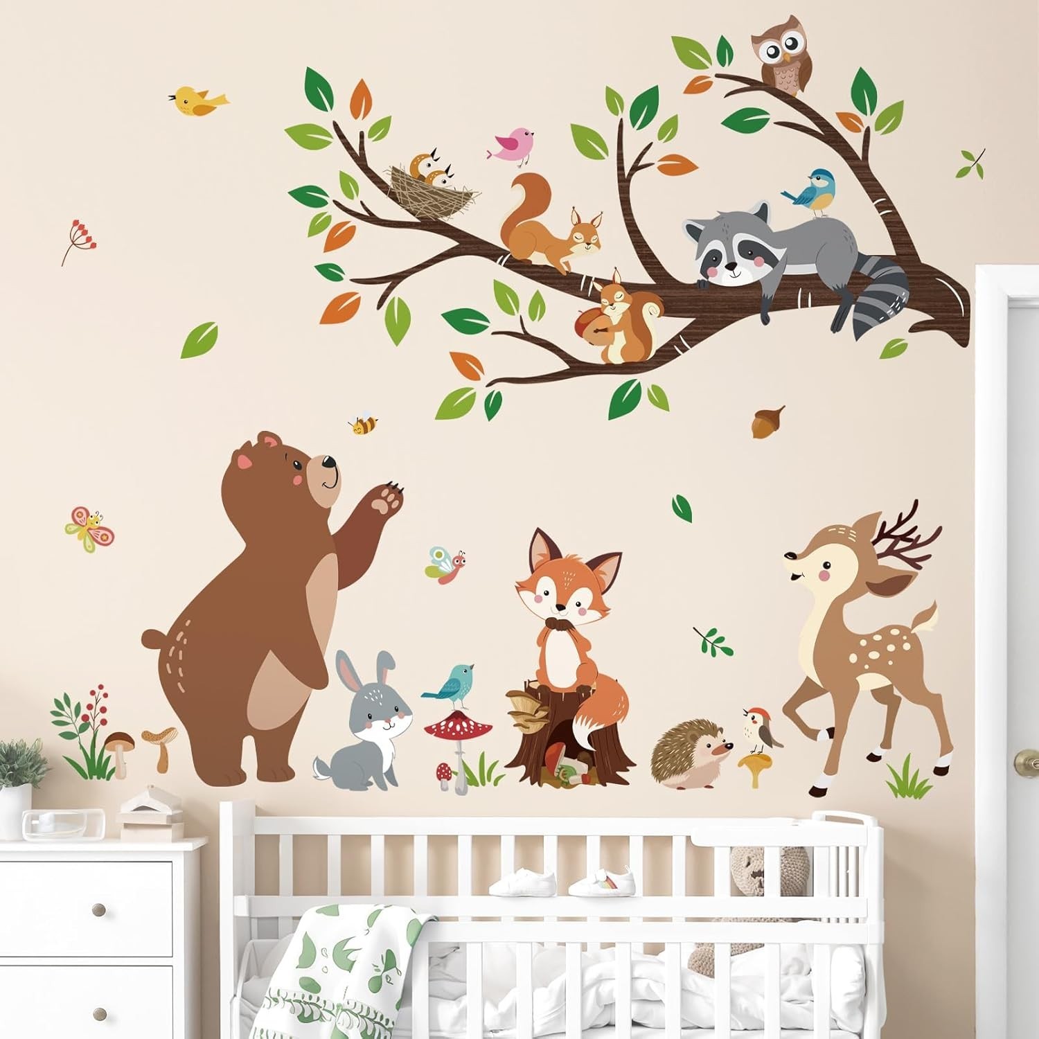 Colorful Waterproof Animal Wall Stickers – Ideal for Nurseries and Bedrooms