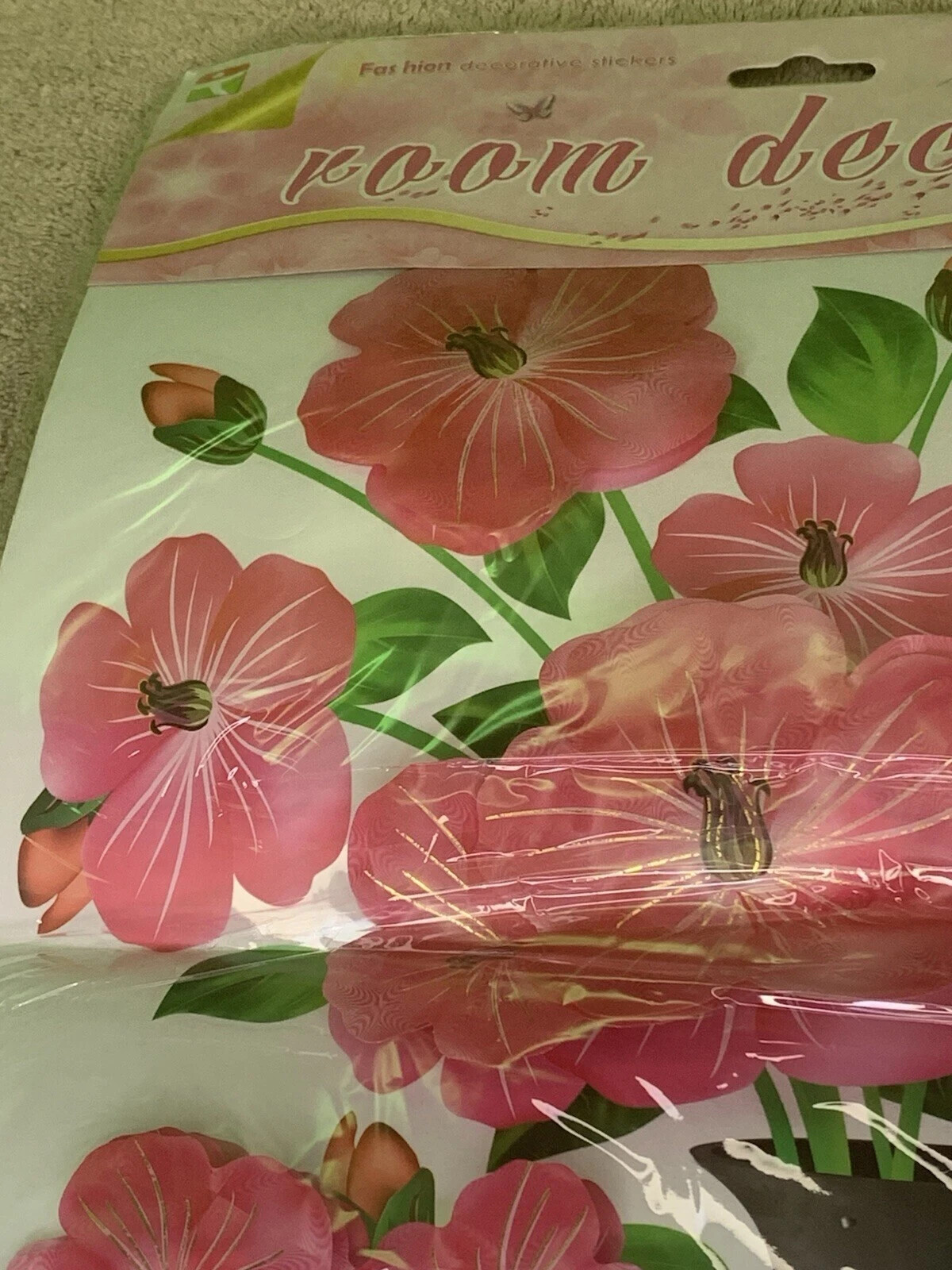 3D Flower PVC Sticker Self Adhesive Mural Home Room Furniture Wall Decal Picture