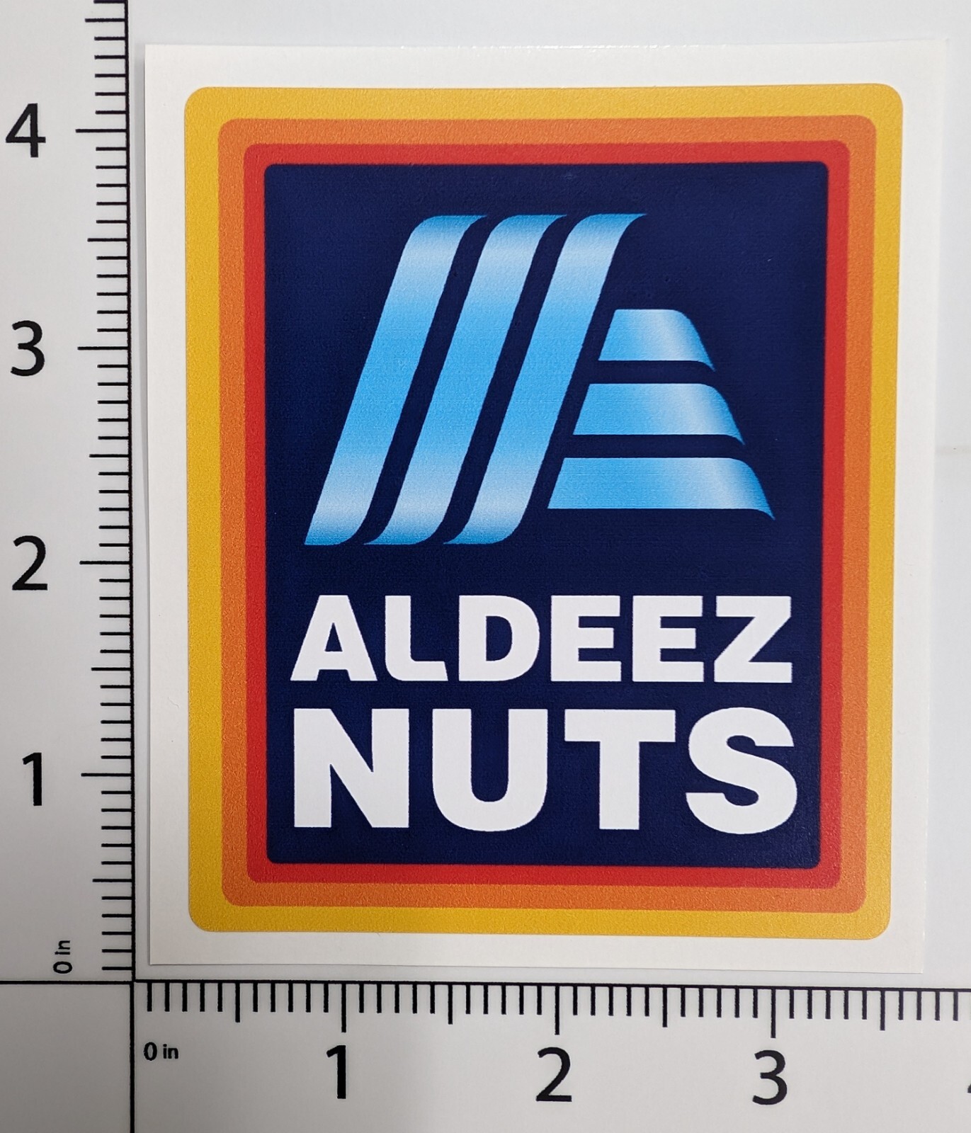Aldeez Nuts 4" Novelty Sticker 3 Pack / Aldi's Stickers (3x) ALDI Weatherproof