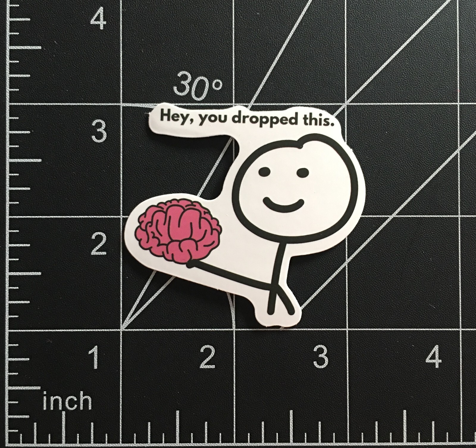 Hey You Dropped This Vinyl Sticker Pink Brain Stick Figure Funny Cute Durable