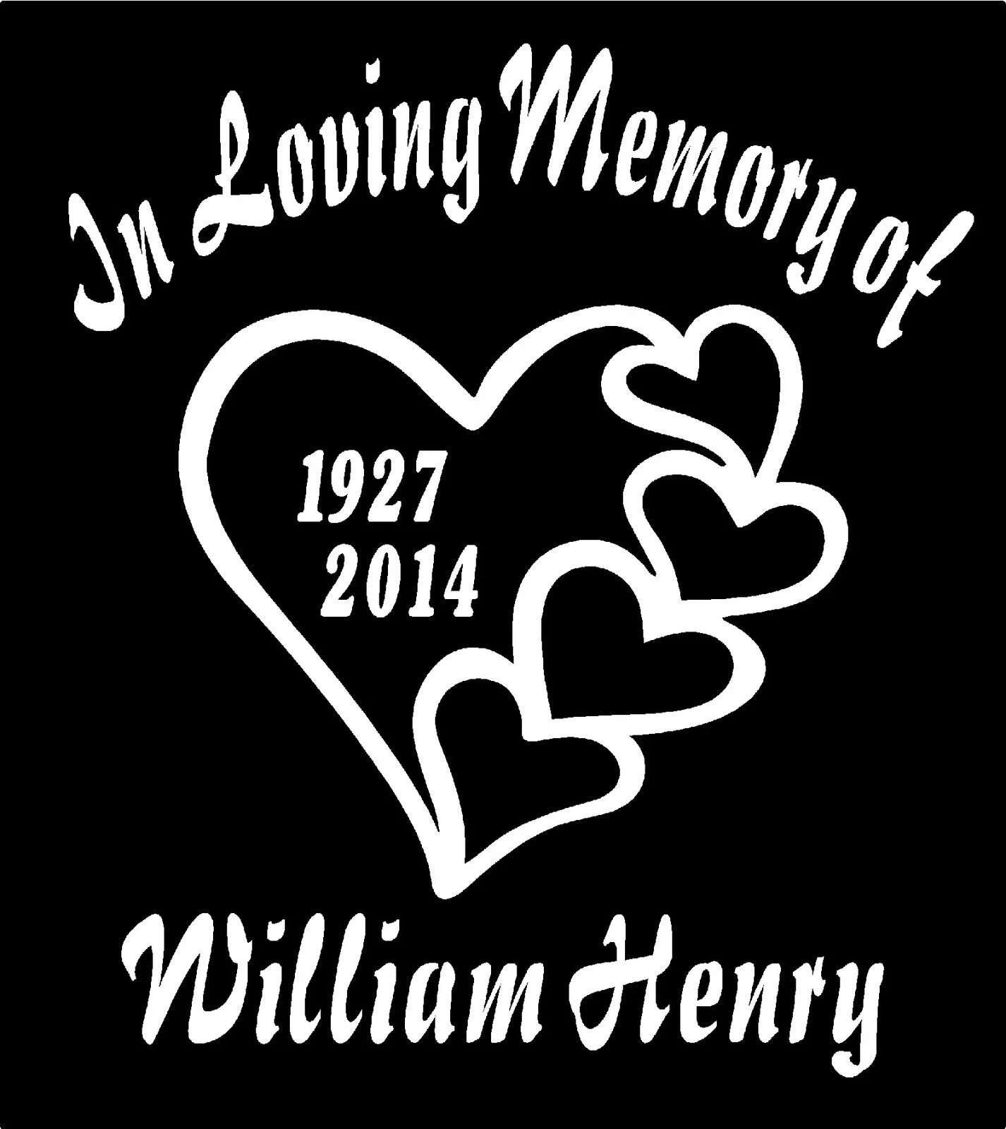 In Loving Memory Of Decal with Hearts Custom Name Date Car Window Vinyl Sticker