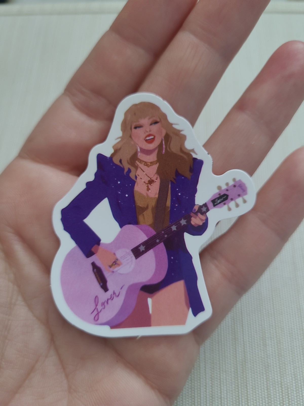 Taylor Swift vinyl sticker Purple Guitar Lover The Eras Tour