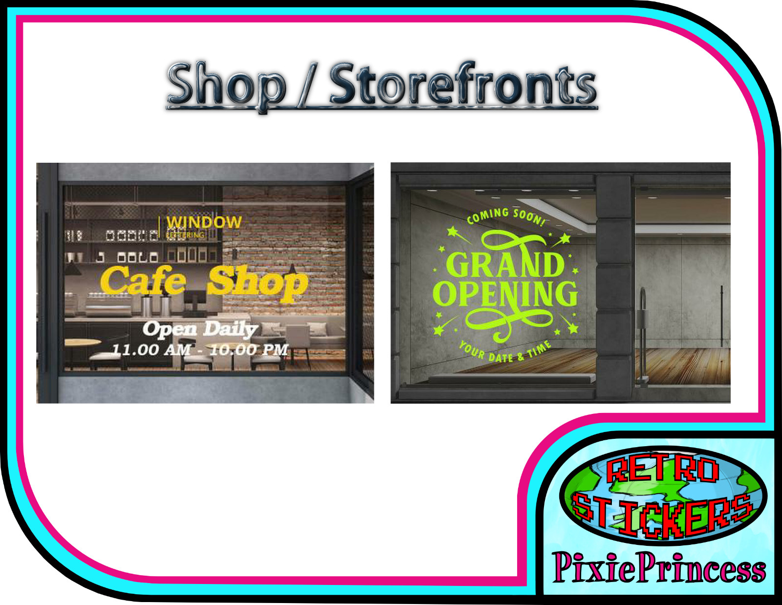 Custom Bespoke Sticker Vinyl Decal Business Logo Advertise Wall Art Quote Text