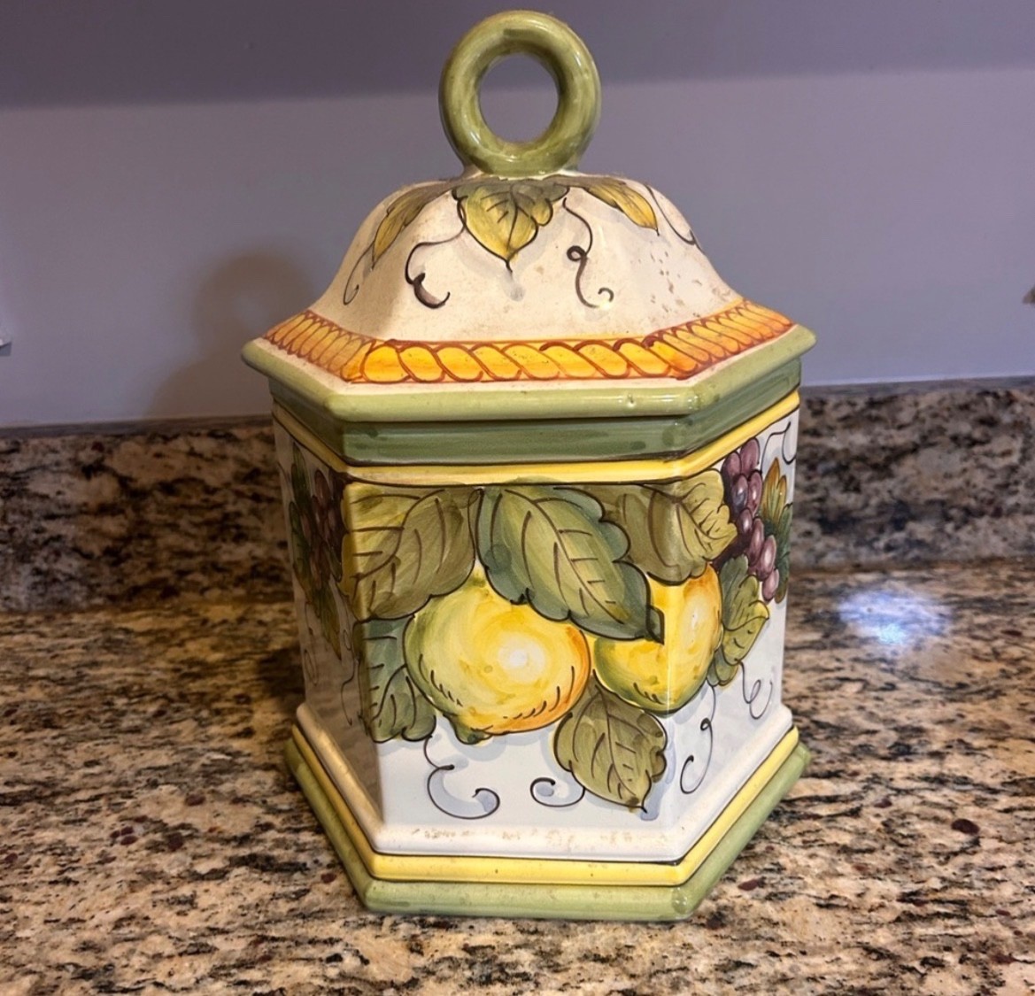 Handcrafted from Italy. Lemon container