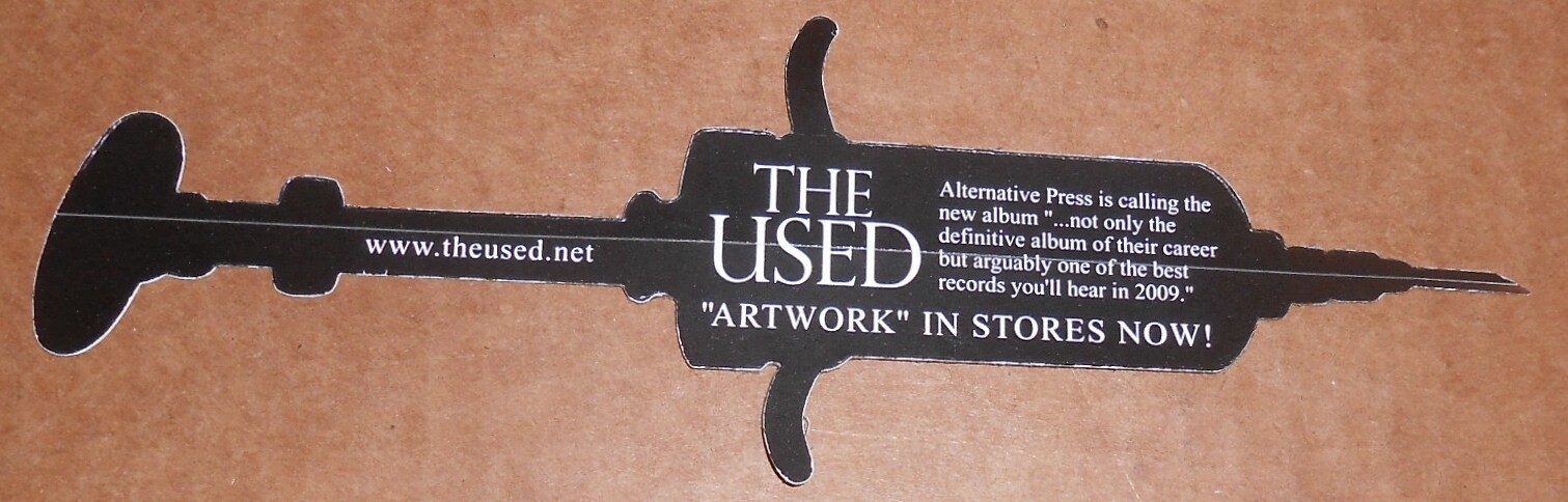 The Used Art Work Sticker Promo 7×2 (needle) RARE