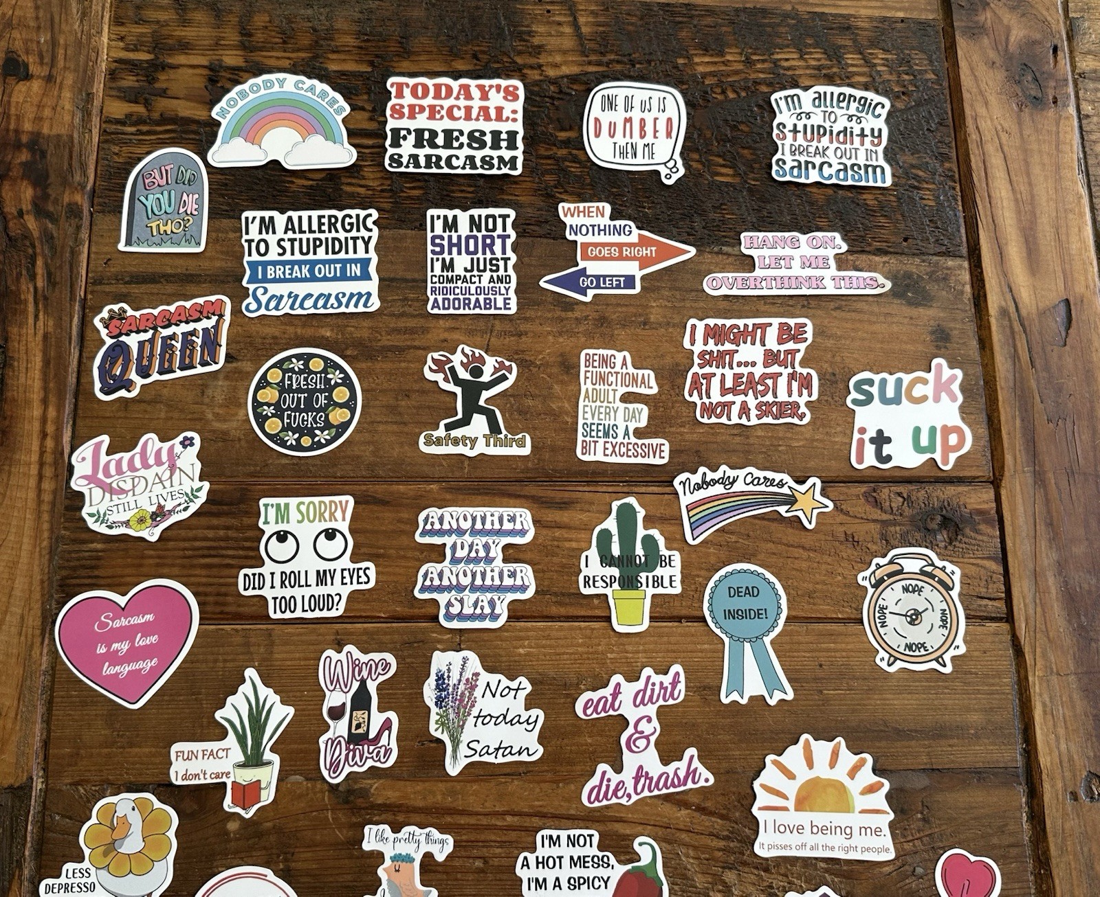 Stickers Pack of 49 Funny Sarcasm Stickers Durable Unique Laptop Bottle Thermos