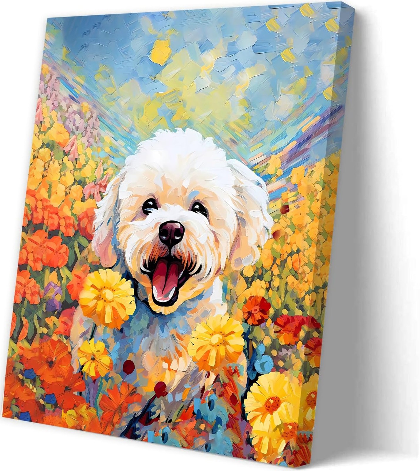 Dog Canvas Wall Art,Funny Dog Canvas Wall Art, Cute Puppy Animal Pictures Wal…