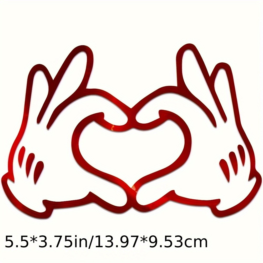 Soft Tone Heart Hand Decor Sticker Easy Remove Fits Indoor Casual Scene Beautify
