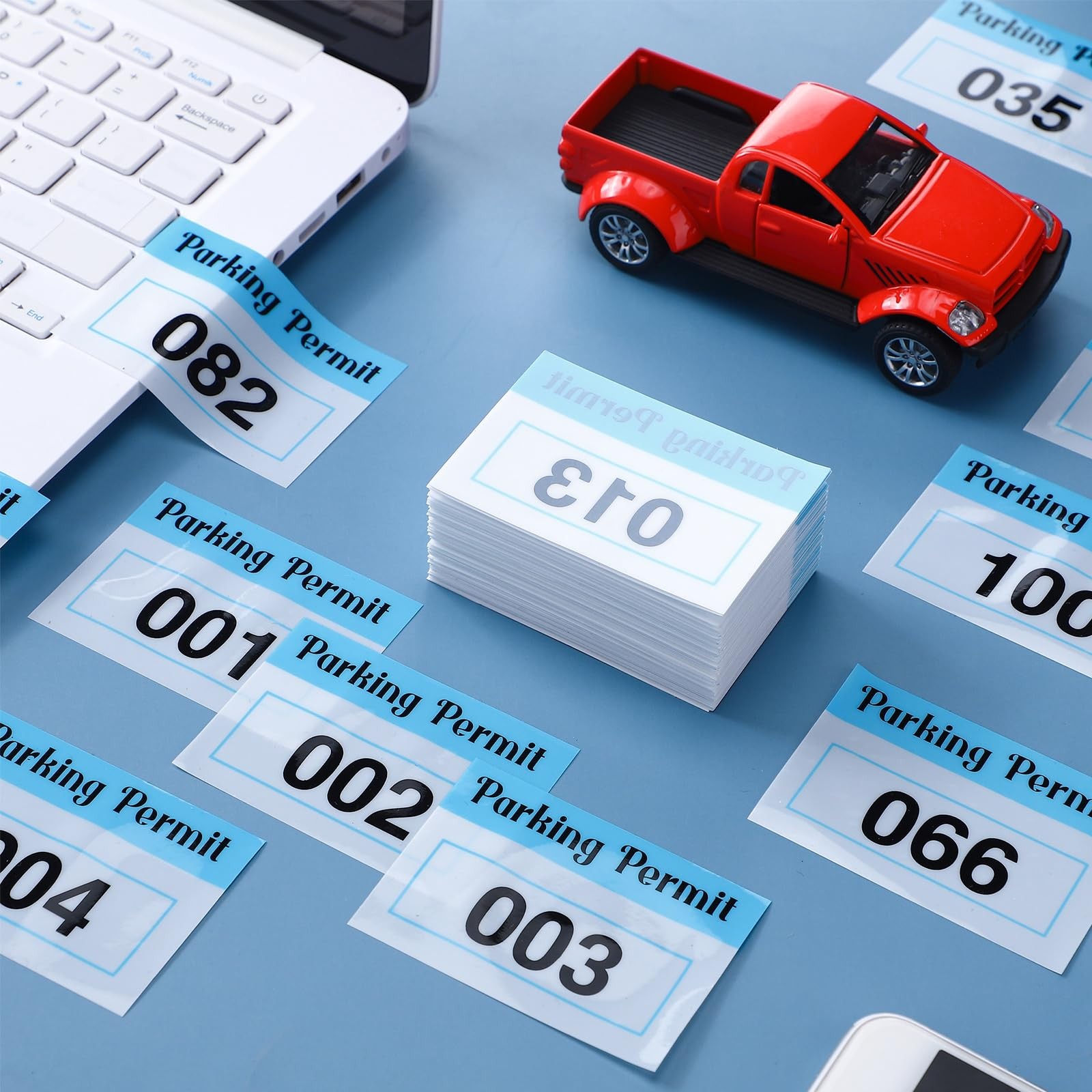 200 Pcs 2×3 Inch Parking Permit Stickers for Car Windshields, Numbered 001200