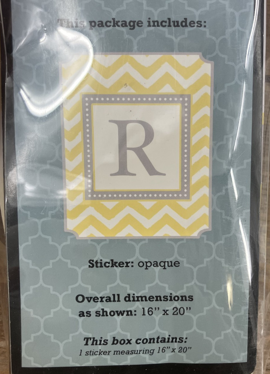 My Thoughtful Wall Monogram 'R' Vinyl Wall Decal – Chevron – 16×20