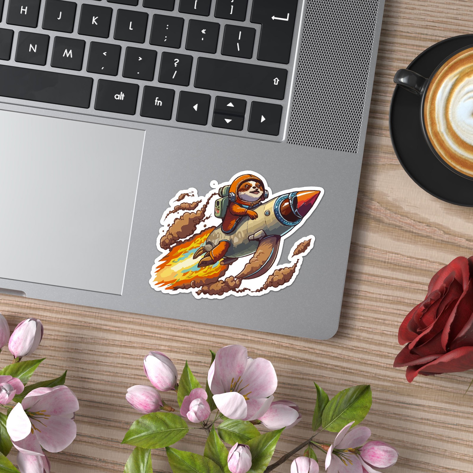 Sloth Rocket Ship – Vinyl Decal Sticker – Car Window Laptop – ebn9226