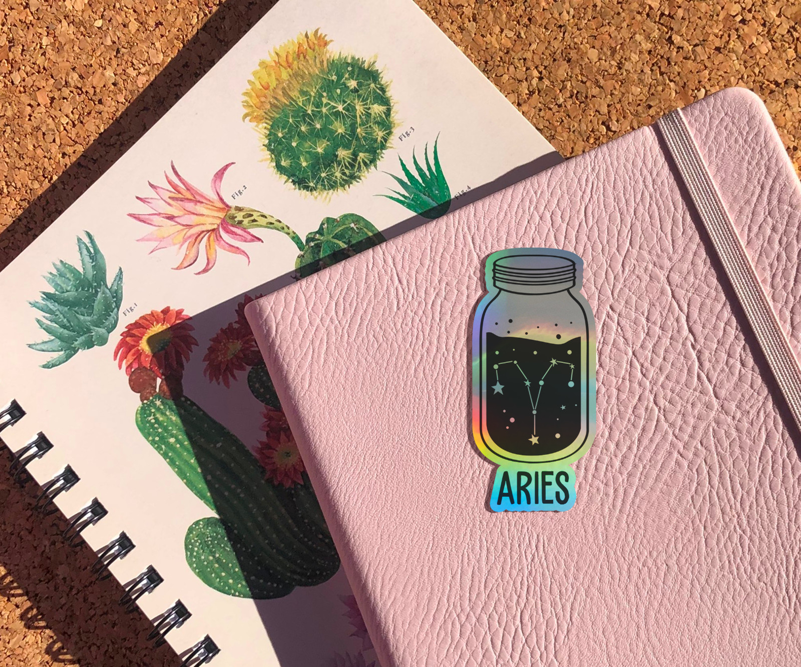 Aries Zodiac Bottle Holographic Vinyl Sticker – Astrology Decal