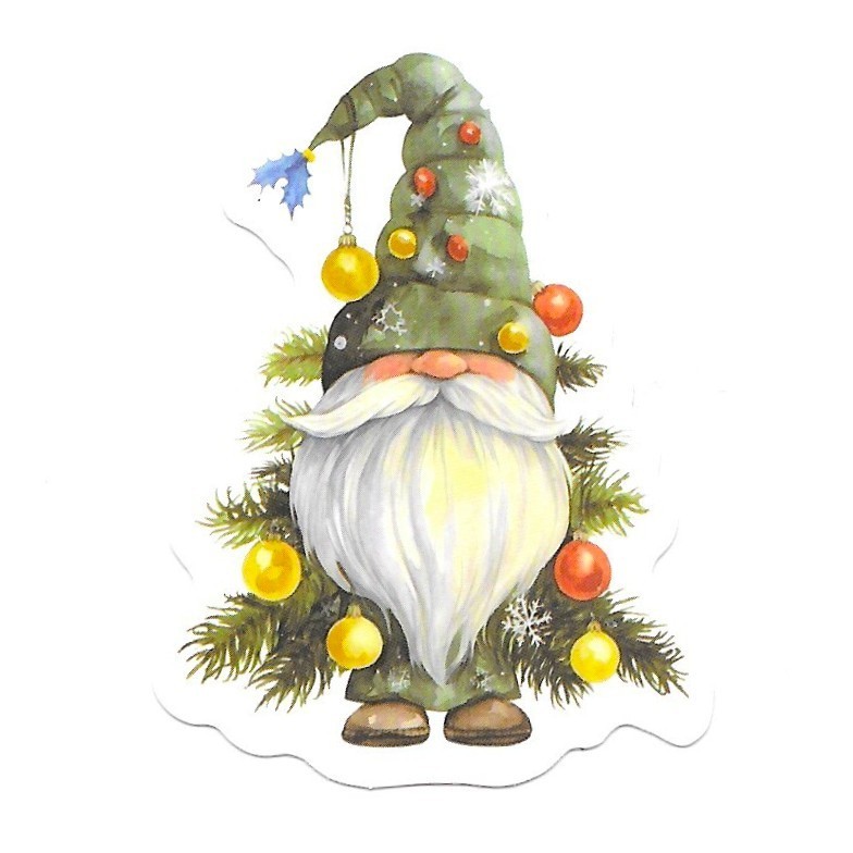 Christmas Tree Gnome Sticker Holiday Ornaments Vinyl Die Cut Scrapbooking