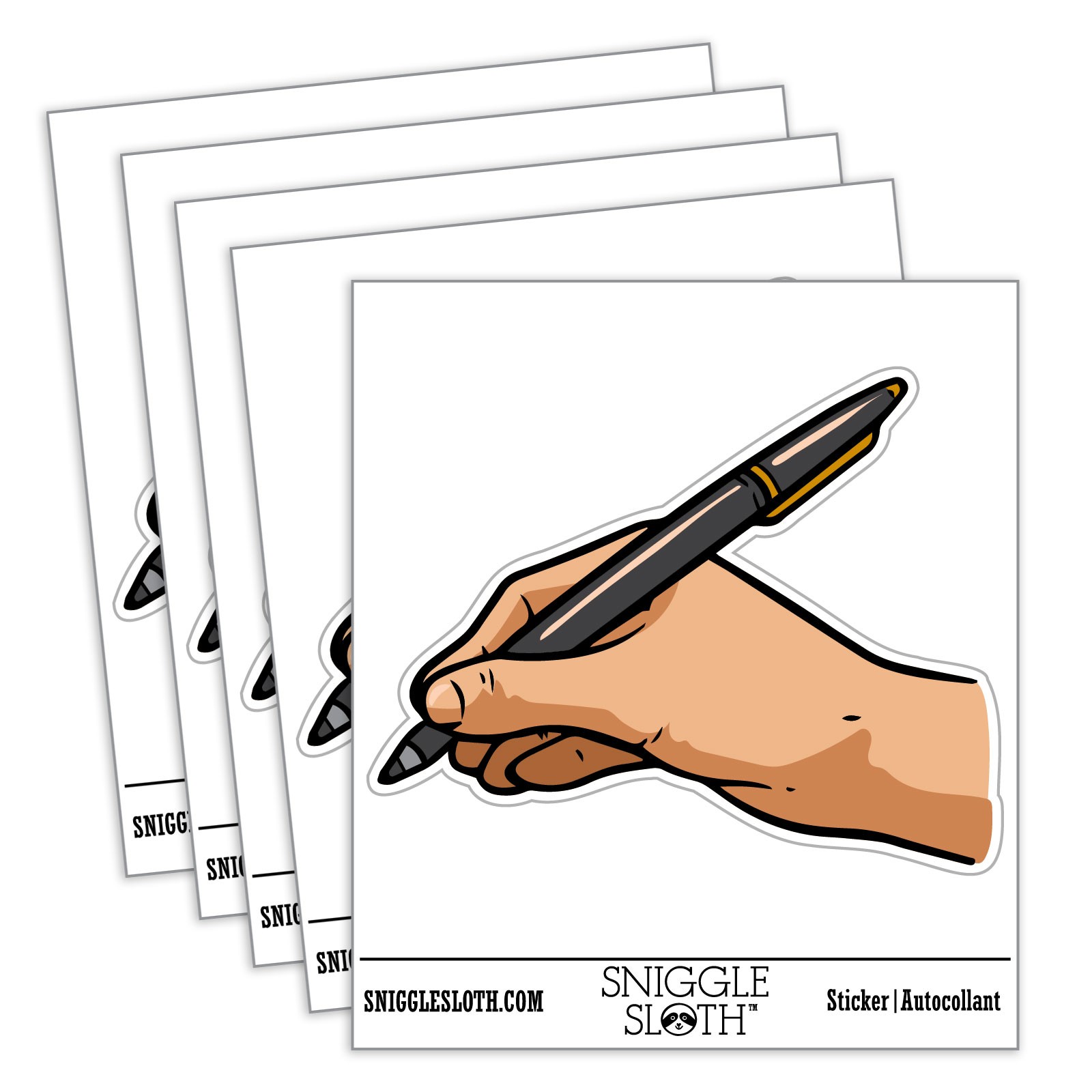 Hand Writing and Drawing With Pen Waterproof Vinyl Decal Sticker Set – 5 Pack