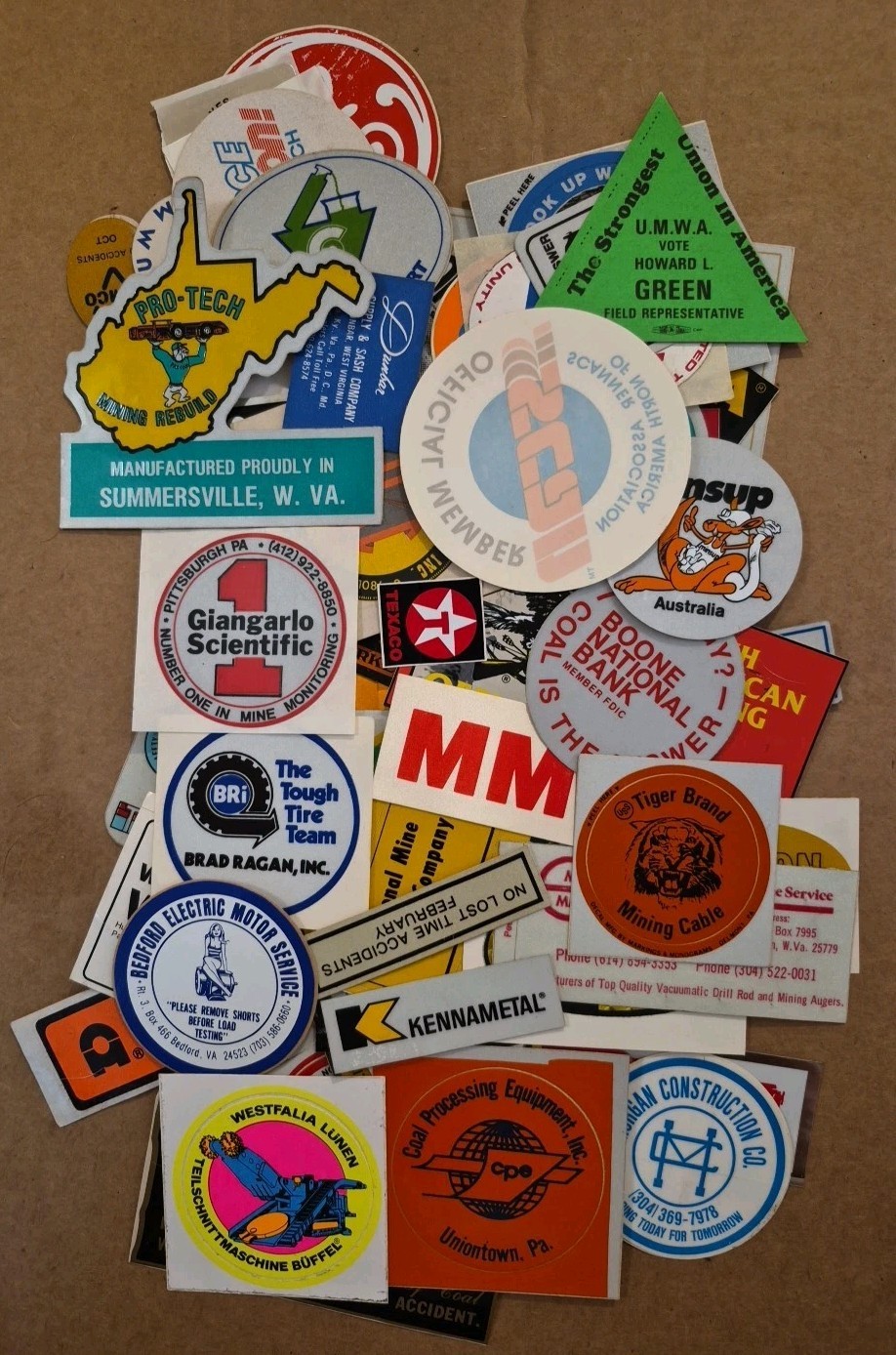 Vintage 1970s-80s Hard Hat Helmet Sticker Lot Of Over 130