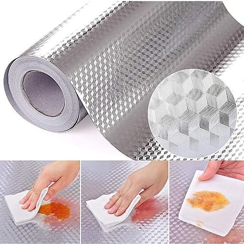 Papel adhesivo cocina aluminio 40×300 cm impermeable anticallos calor