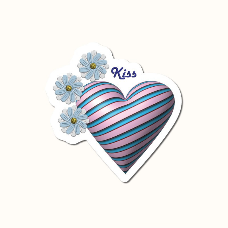 Heart Kiss Valentine Day Vinyl Sticker Waterproof Decal Laptop Water Bottle