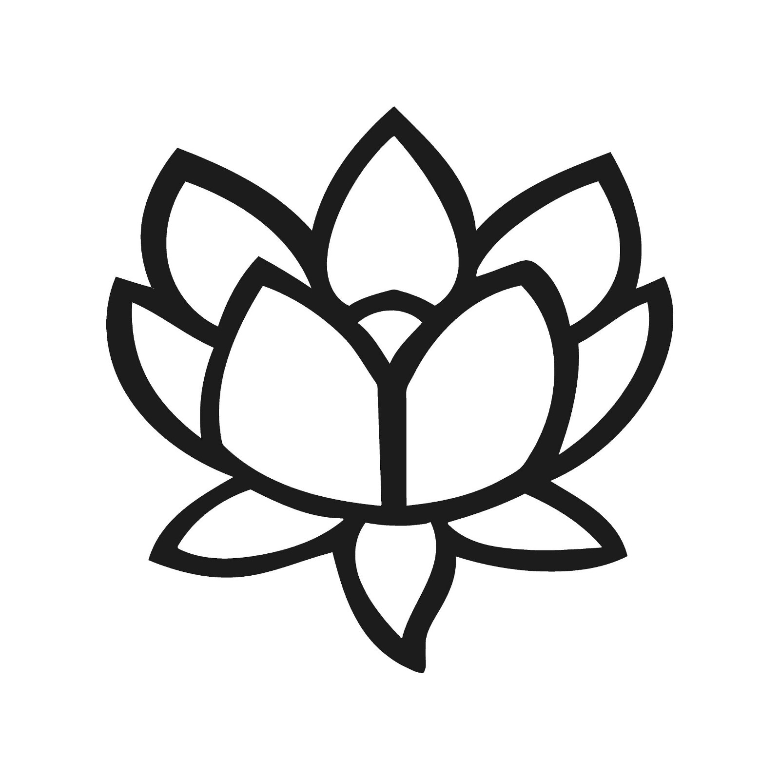 Lotus flower Outline Vinyl Decal Flower Sticker