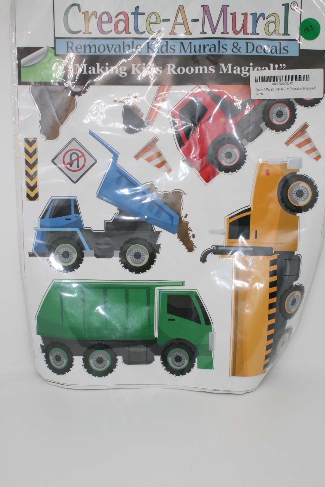 Large Construction Vehicle Wall Decals, Engineering Vehicles Wall Stickers fo…