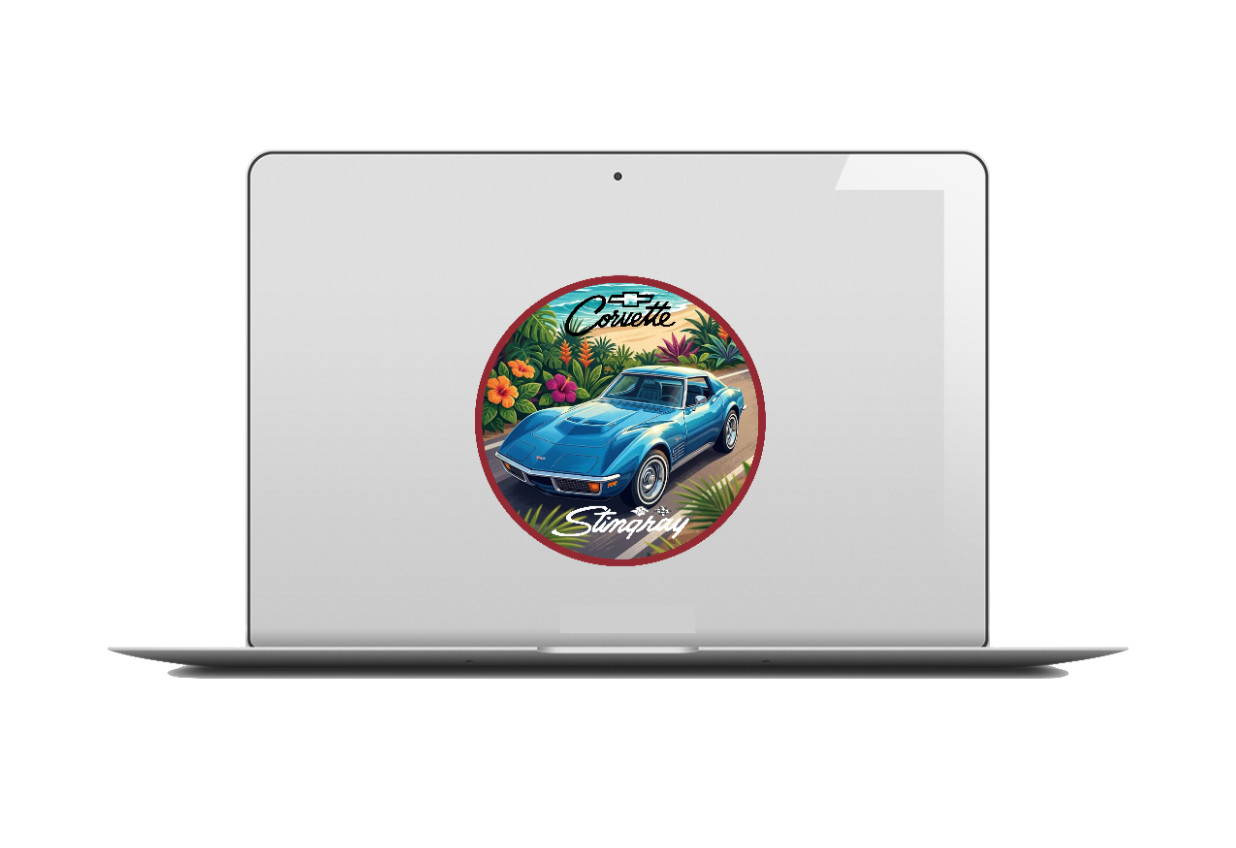 Car Classics "Corvette Stingray" – 4" Handcrafted Vinyl Decal Vehicle Cooler 26