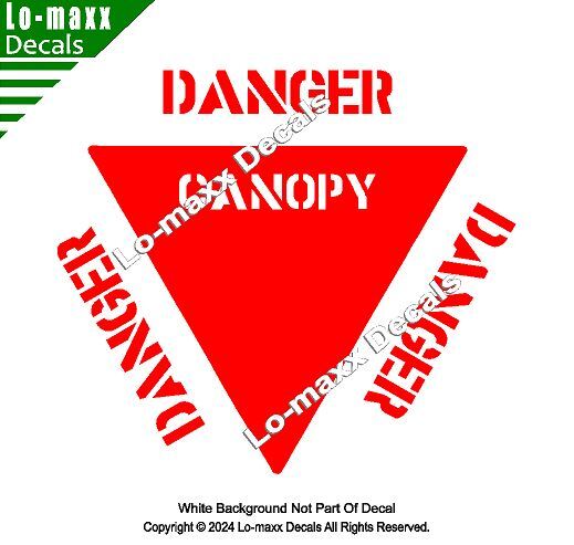 Danger Canopy Military Combat Aircraft Markings Stencil Font Die Cut Vinyl Decal