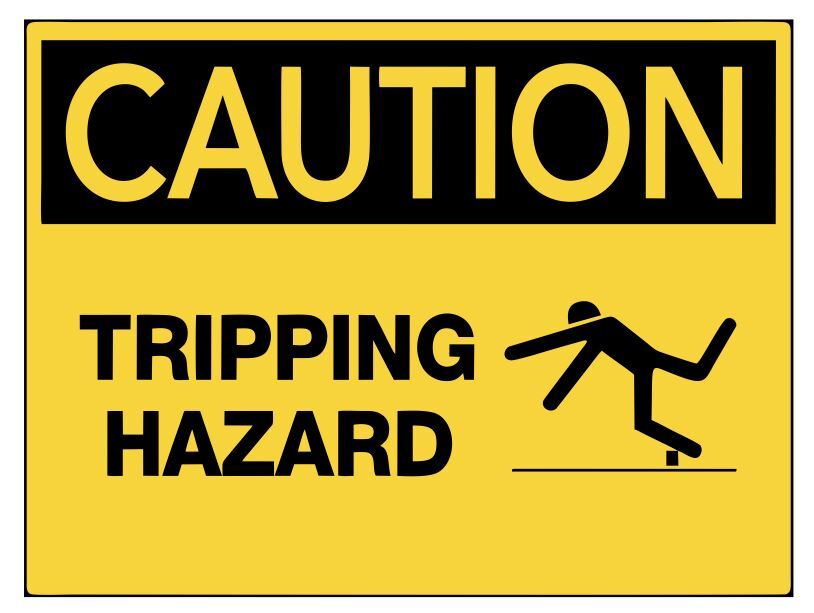 Caution Tripping Hazard Safety Sign Sticker Decal Label D7305