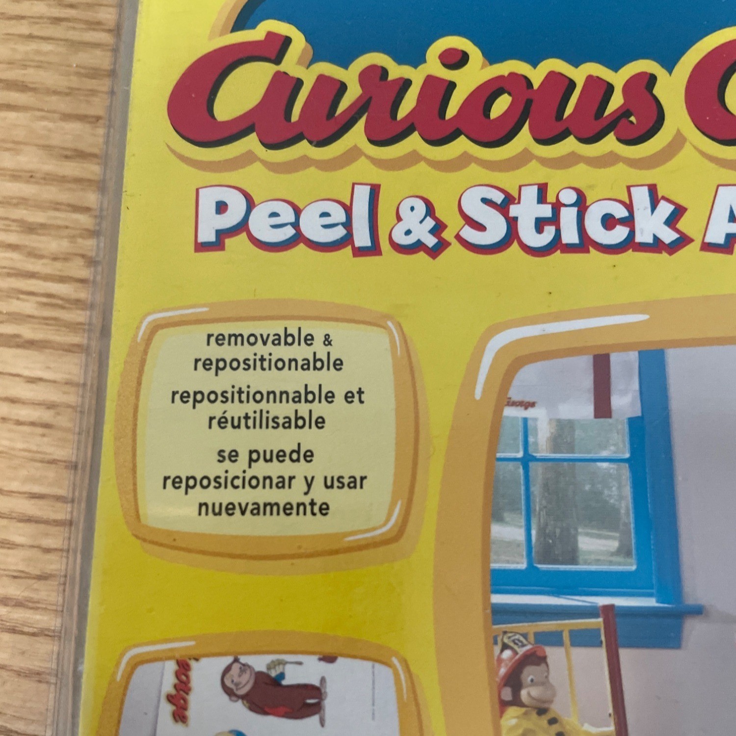 PBS Kids Curious George Peel and Stick Appliques Wall Decals Removable Reusable