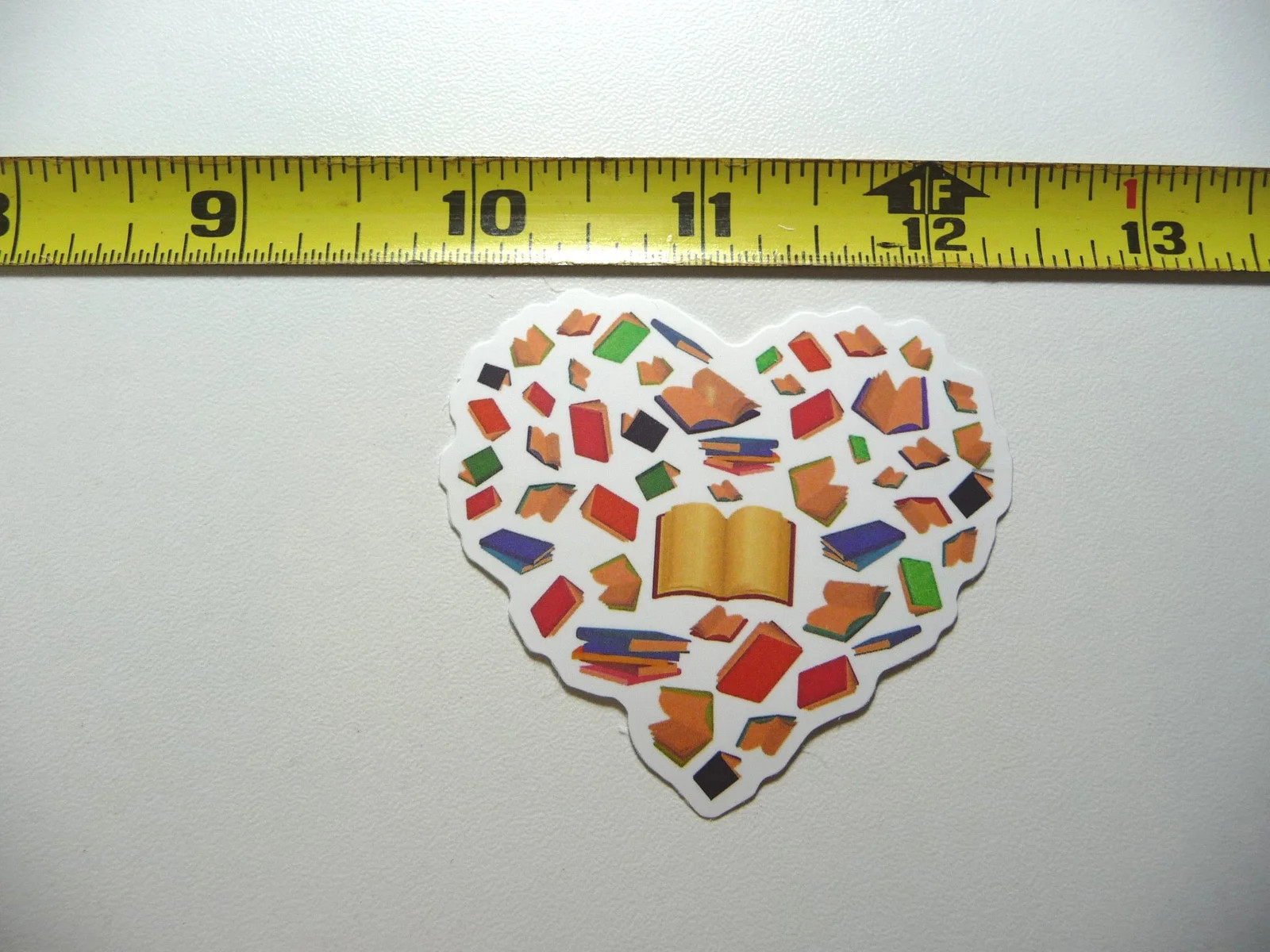 BOOKS IN HEARTS SMALL STICKER DECAL READING NOVEL LIBRARY STORY FUNNY