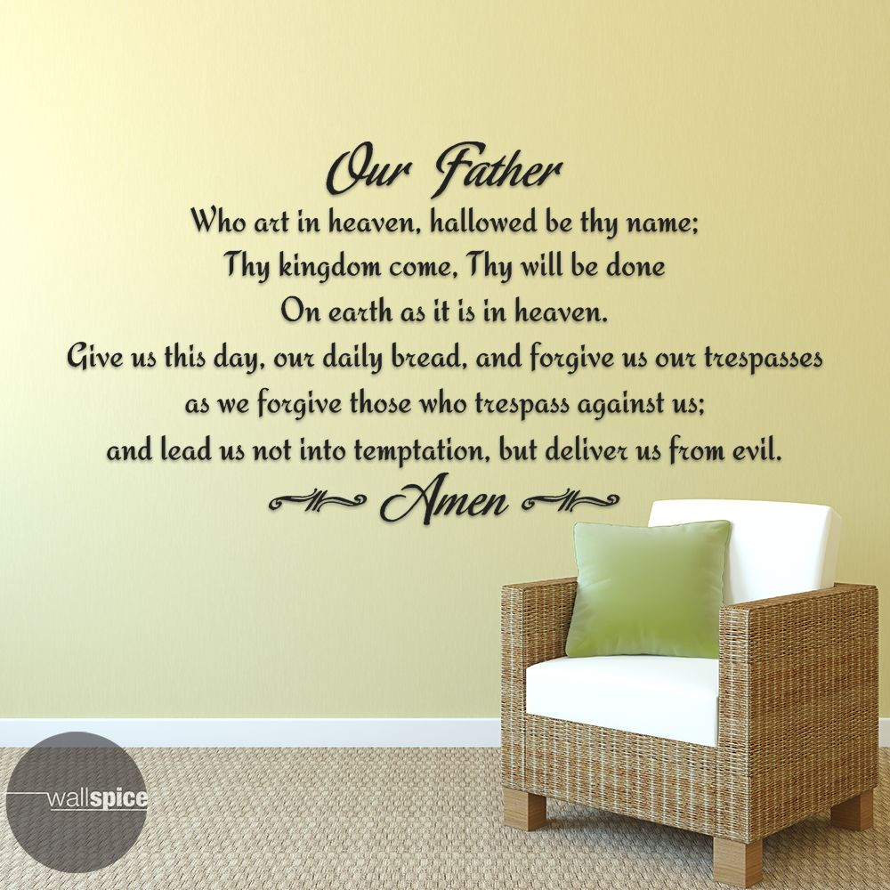 Our Father Lords Prayer Vinyl Wall Decal Sticker Religious God Scripture Pray