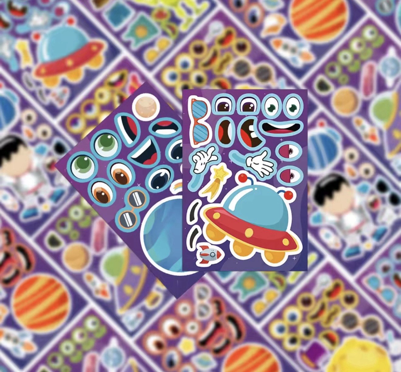 24 Sheets Space Stickers for Kids Boys, Planets Astronaut Spaceship Outer Space