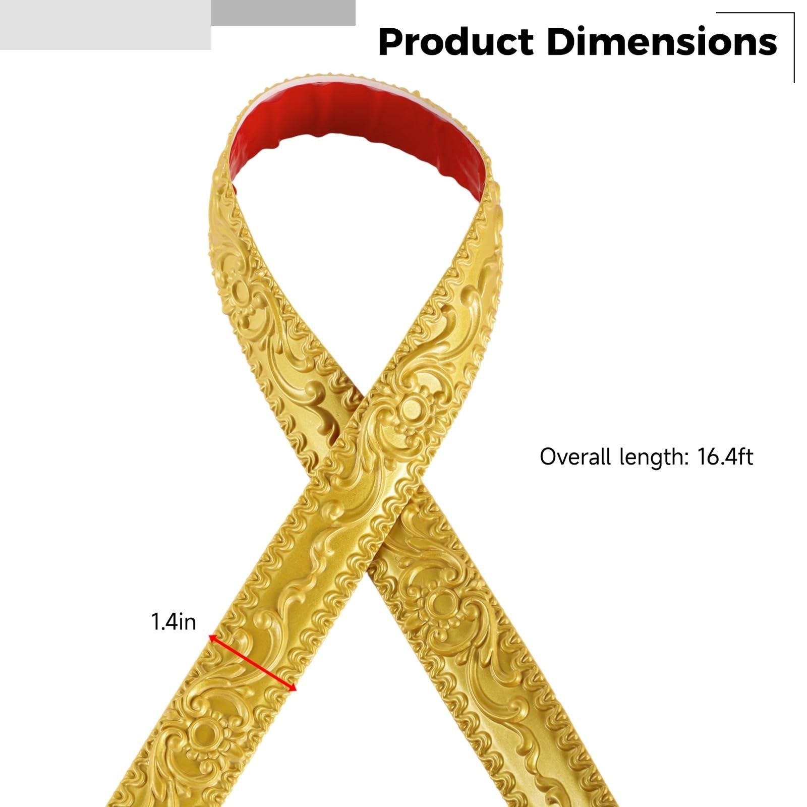 Bright Gold Flexible Molding Trim Wall Trim, 16.4 Feet Self Adhesive Peel and…