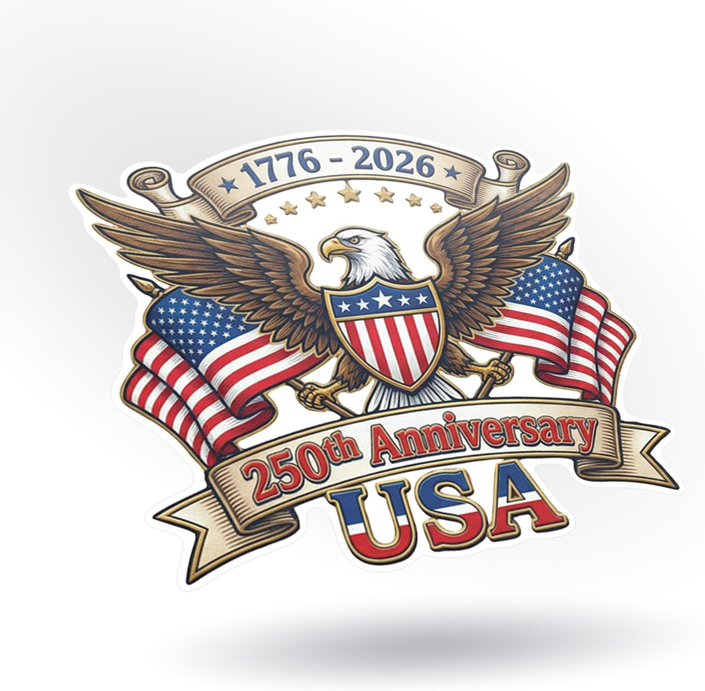 250Th Anniversary USA Sticker 3 Pack – 1776-2026 Patriotic Eagle Vinyl Decal for