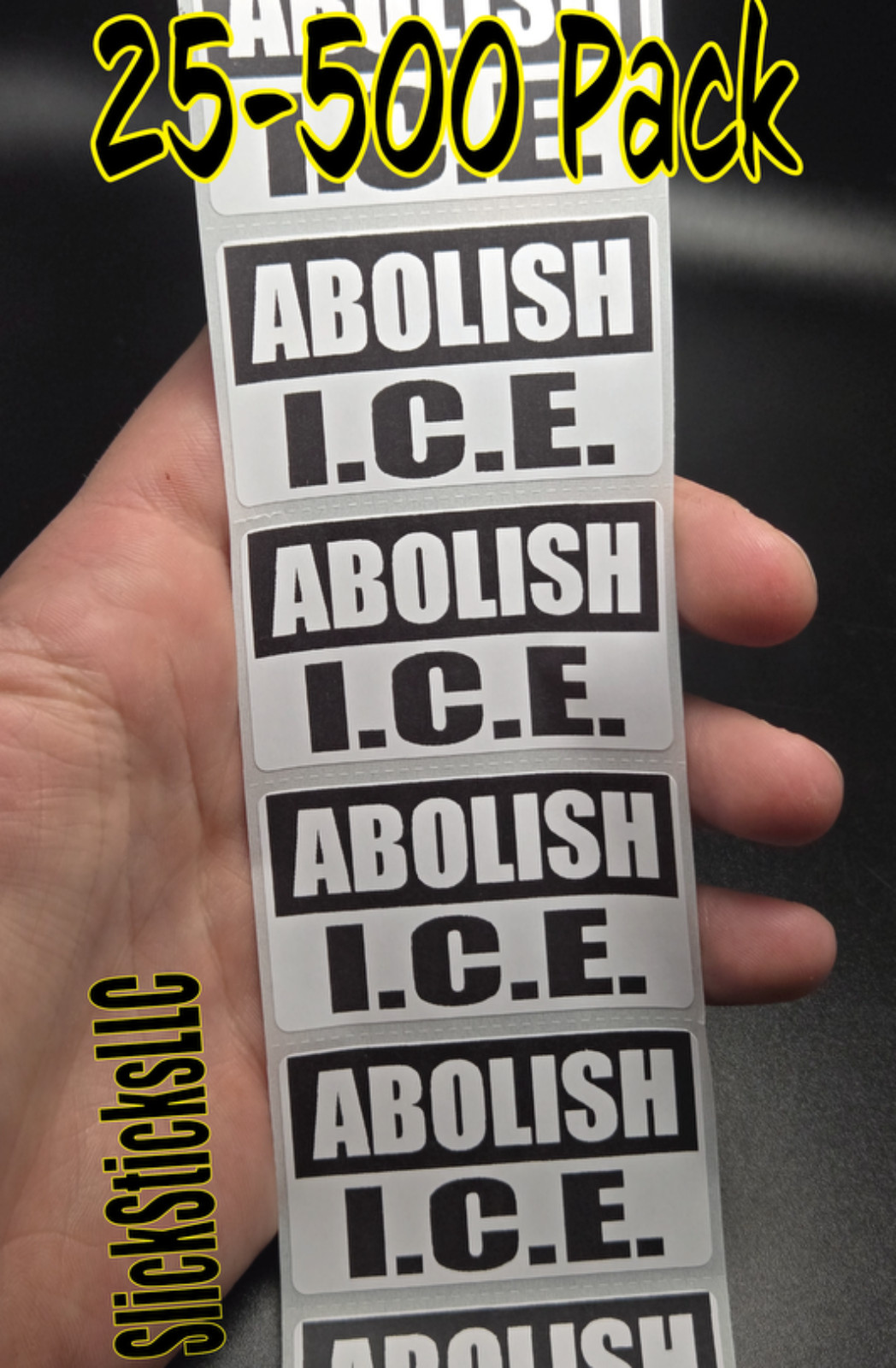 "ABOLISH ICE" 25-500Pack bulk stickers decals labels human defund no one illegal