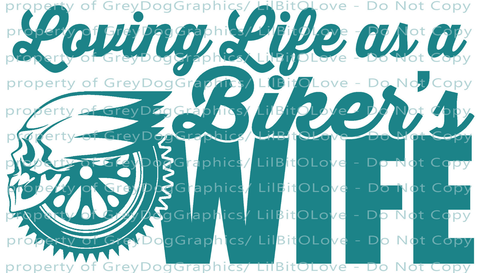 Loving Life as a Biker's Wife Vinyl Decal Sticker Motorcycle Skull Harley Hog