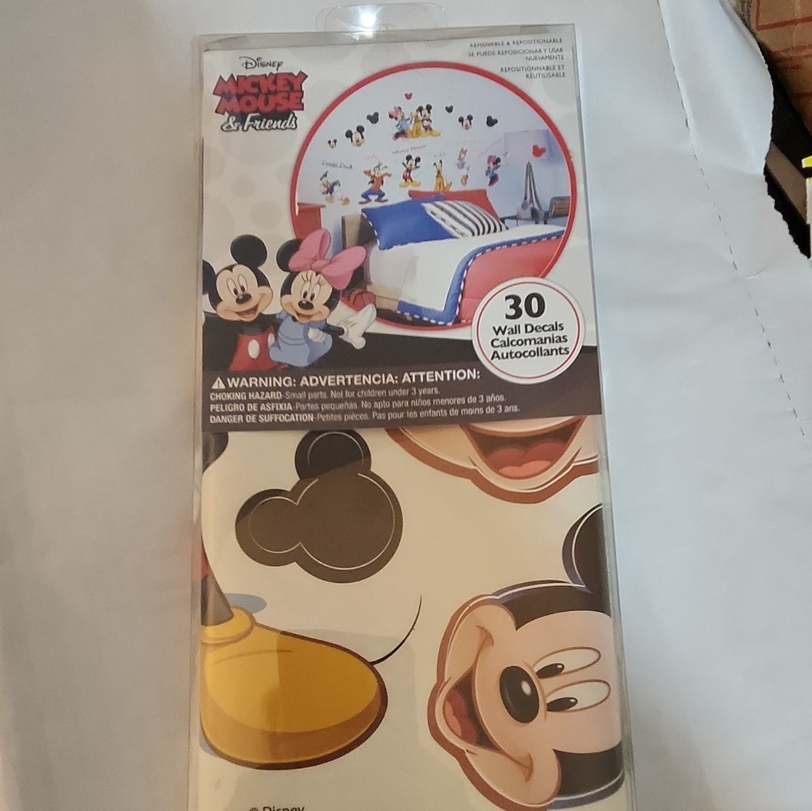 Disney Mickey Mouse & Friend Peel & Stick Wall Decal 30 kid Removable new