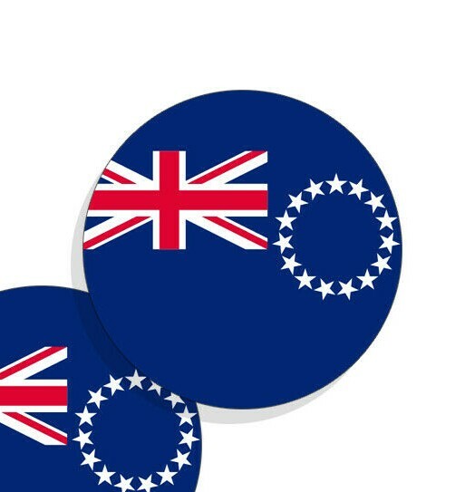Cook Island Flag Stickers Flag Decals Cook Island Vinyl Stickers Round 4 pack