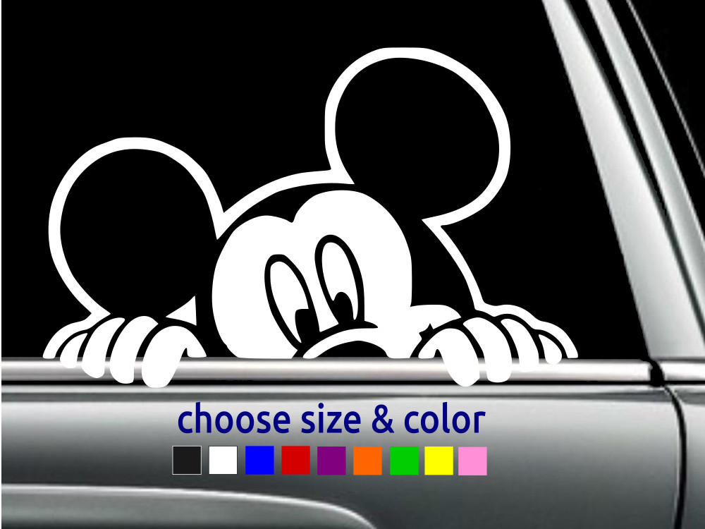 MICKEY MOUSE PEEKING Vinyl Decal Laptop Window Car Sticker CHOOSE SIZE COLOR