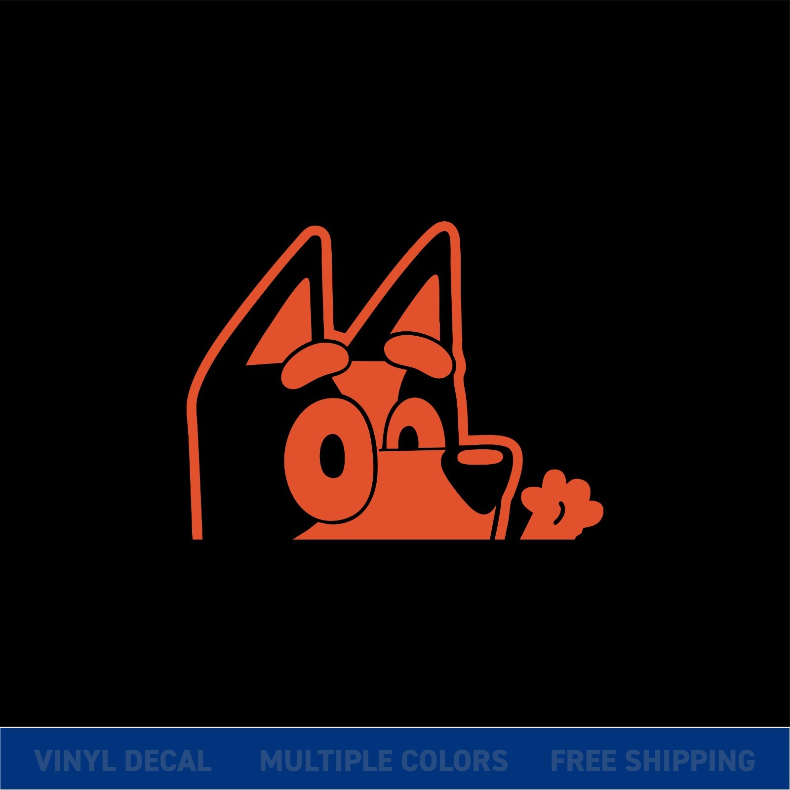 Bluey Peeker – Glossy Cut Vinyl Car Decal – Multiple Sizes & Color