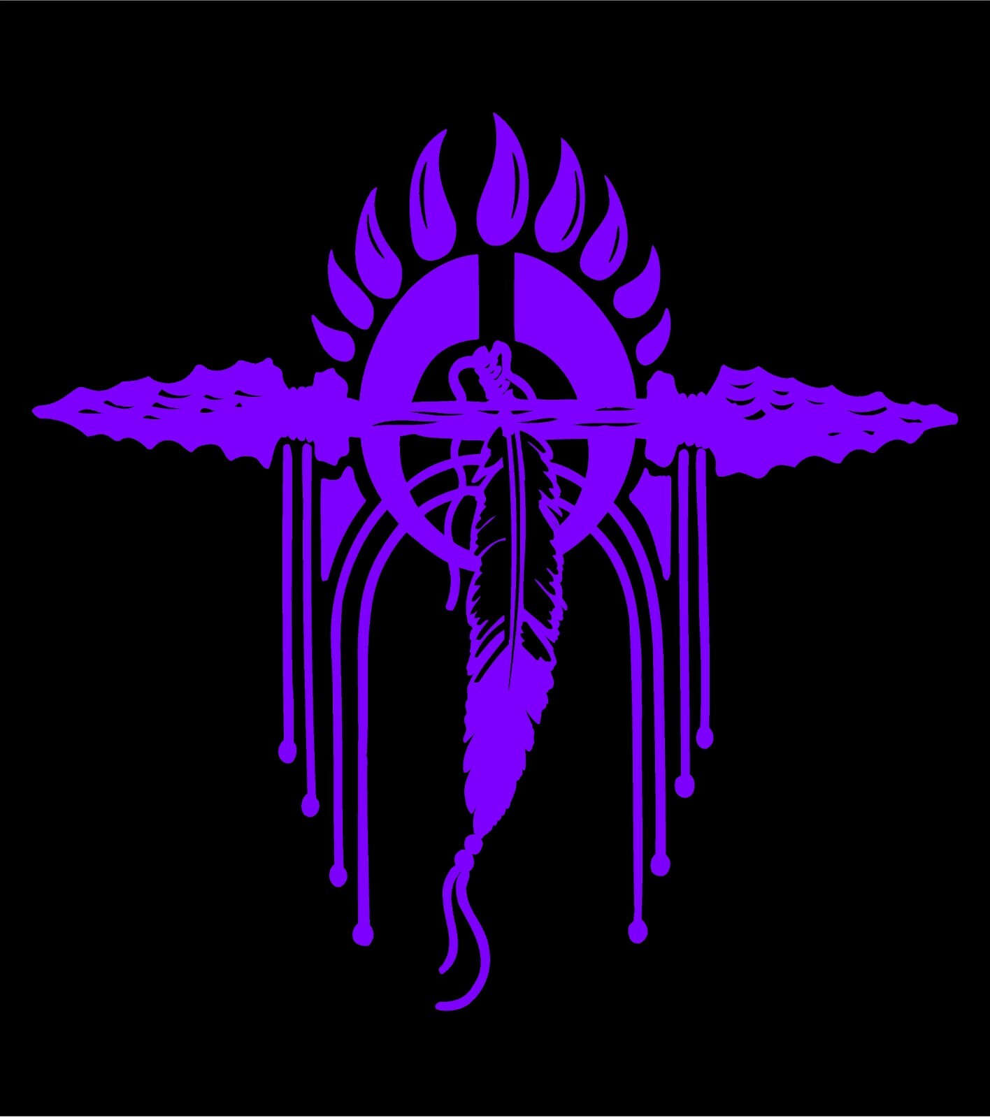 Southwestern Crest Decal Feathers Indian Spirit car window vinyl sticker