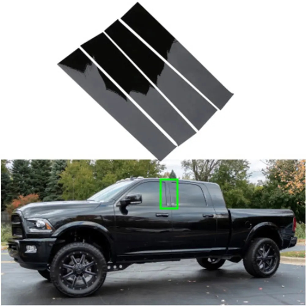 Aftermarket Gloss Black Pillar Post Trim Cover – Dodge Ram 1500 2500 3500 (2009–