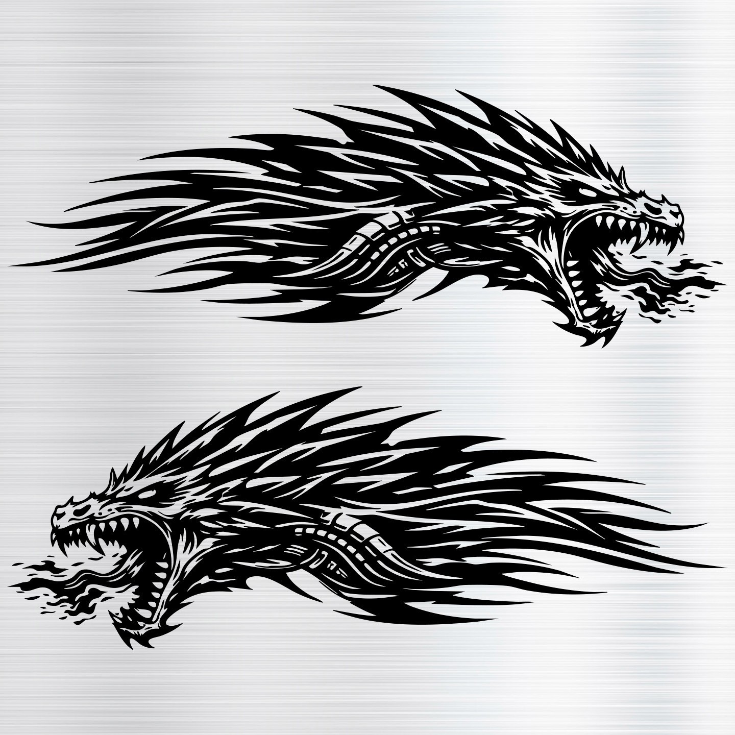 Dragon Head Flame Decal Vinyl Stickers for Car Truck Motorcycle Wall- 2 Pack