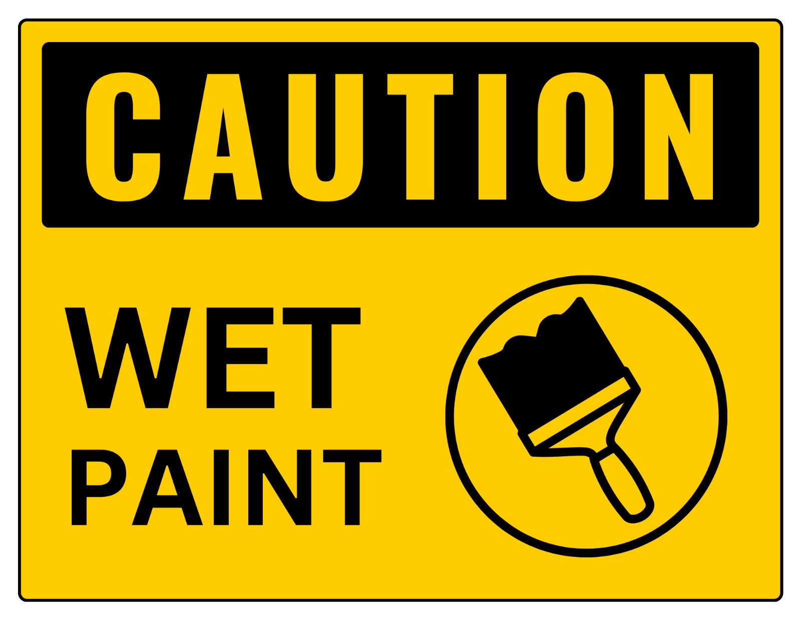 Caution Wet Paint sticker weatherproof bumper vinyl decal