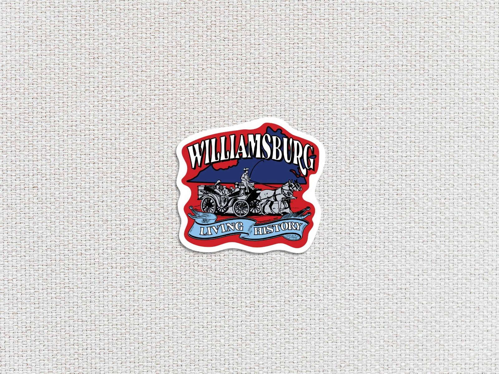 Williamsburg Travel Luggage Sticker, Colonial Williamsburg Virginia Souvenir