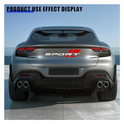 2PCS Car Sport Letter Logo Vinyl Decal, Exterior Accessories Fit for White&red