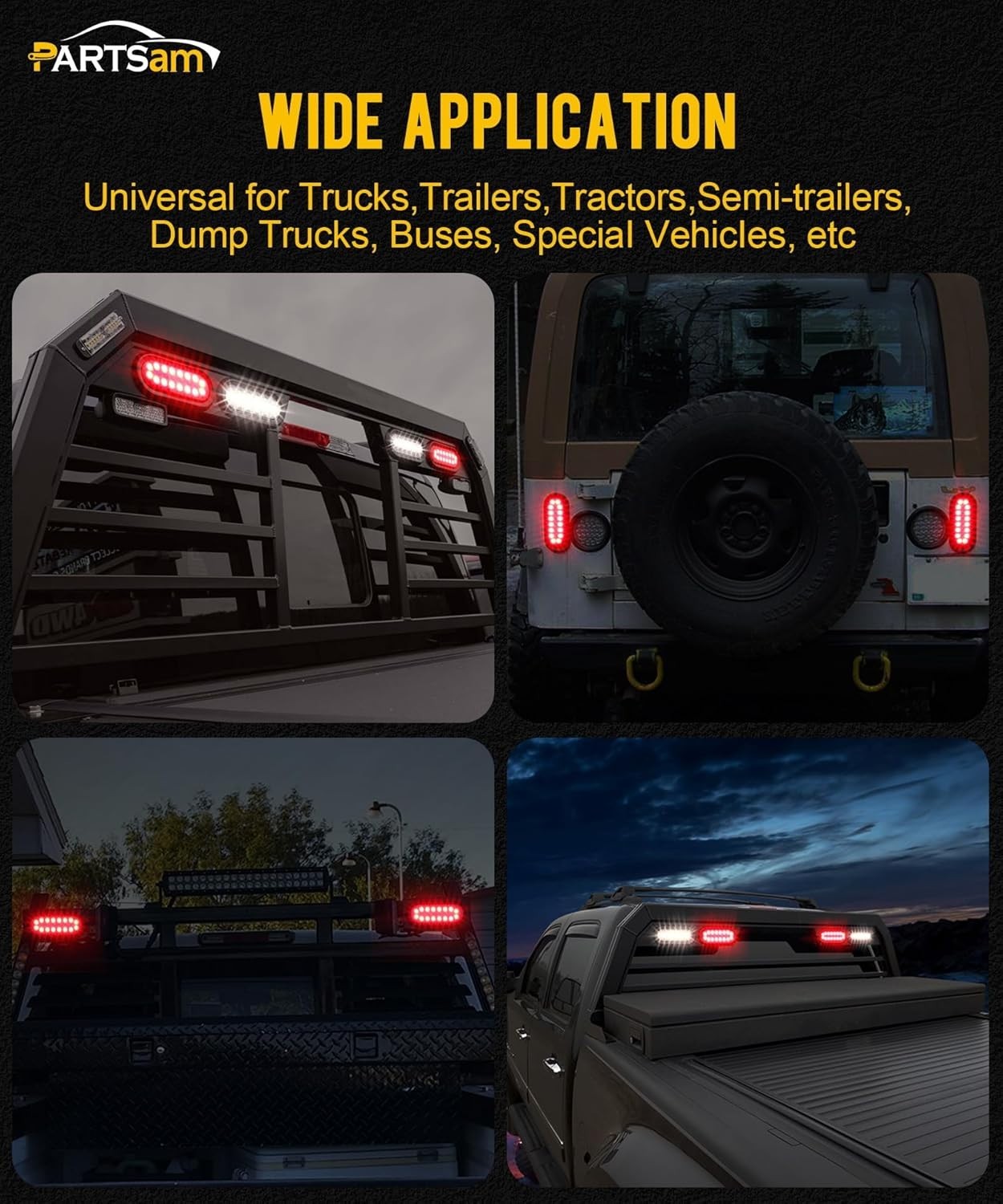 2Pcs 6.3" inch Oval Truck Trailer Led Tail Stop Brake Lights Taillights Running