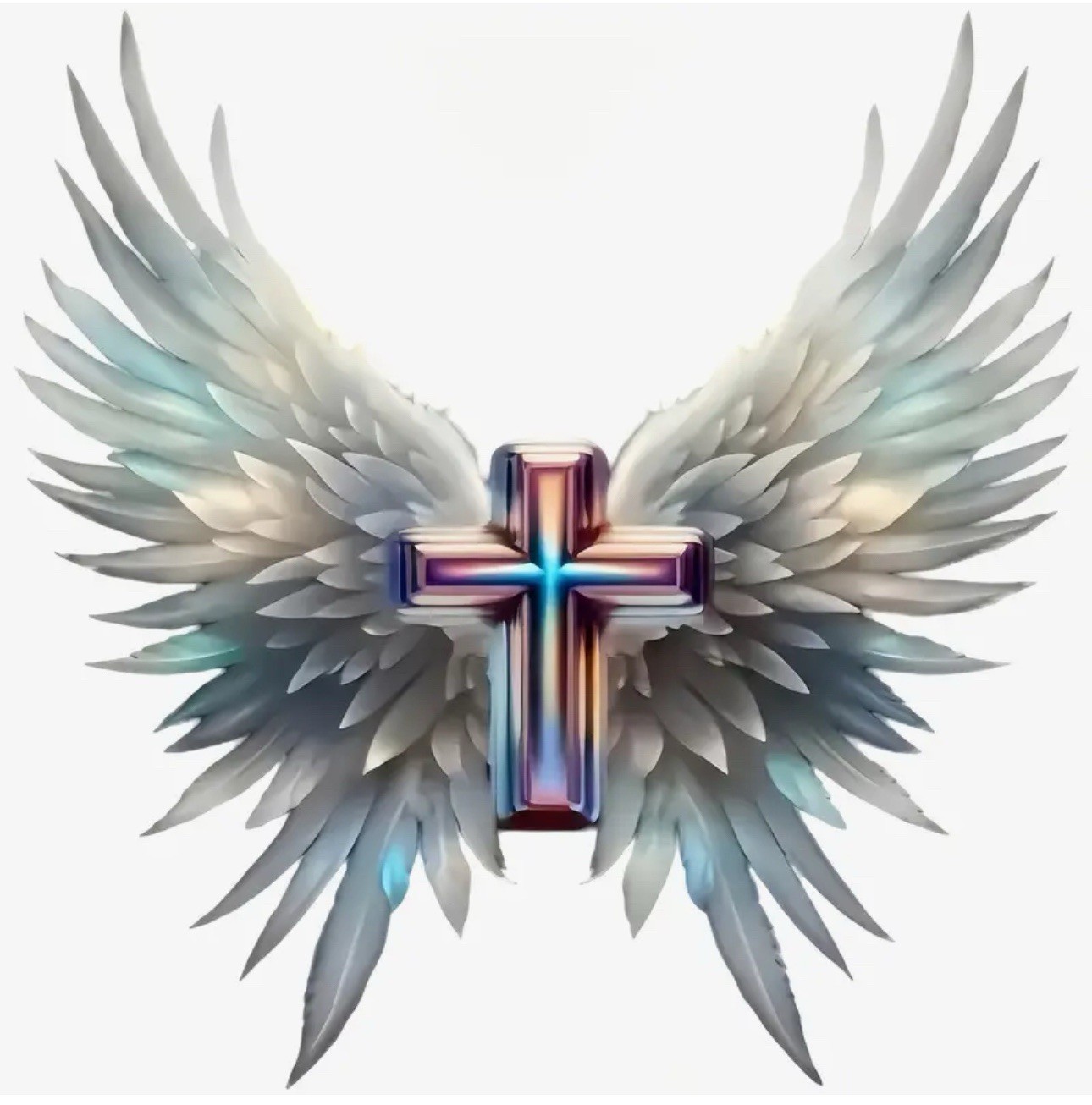 PRISM Cross Wings Angel Vinyl Decal Sticker 6”INCH Christian Religious God Jesus