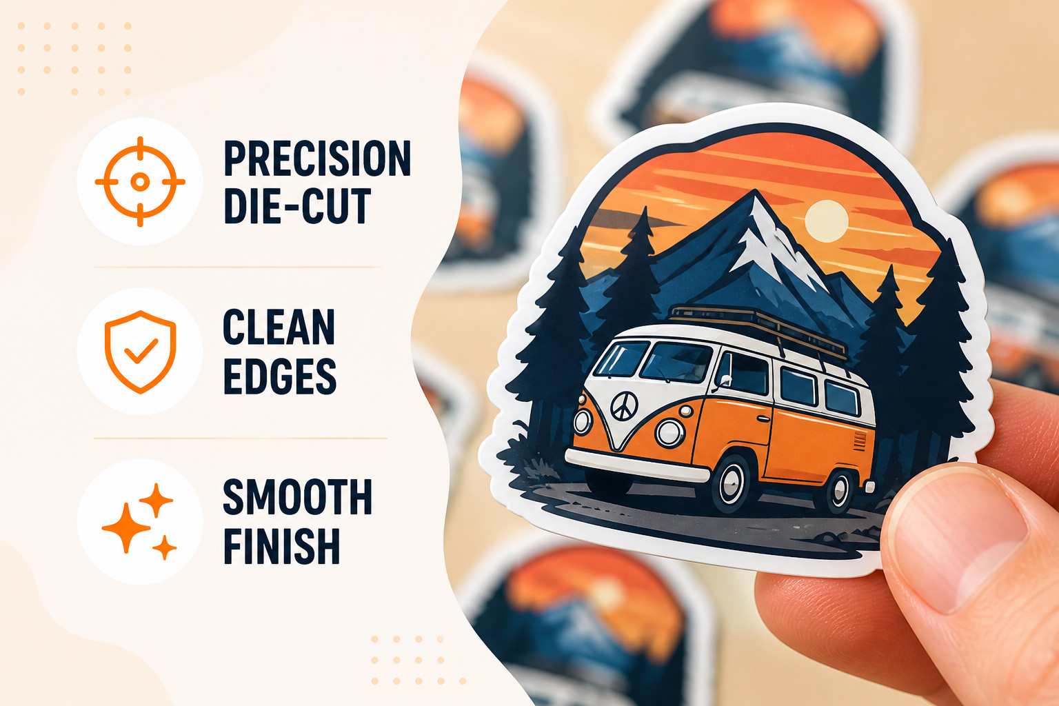 Bulk Custom Vinyl Stickers Die Cut Waterproof Logo Labels Gloss Decals Pack