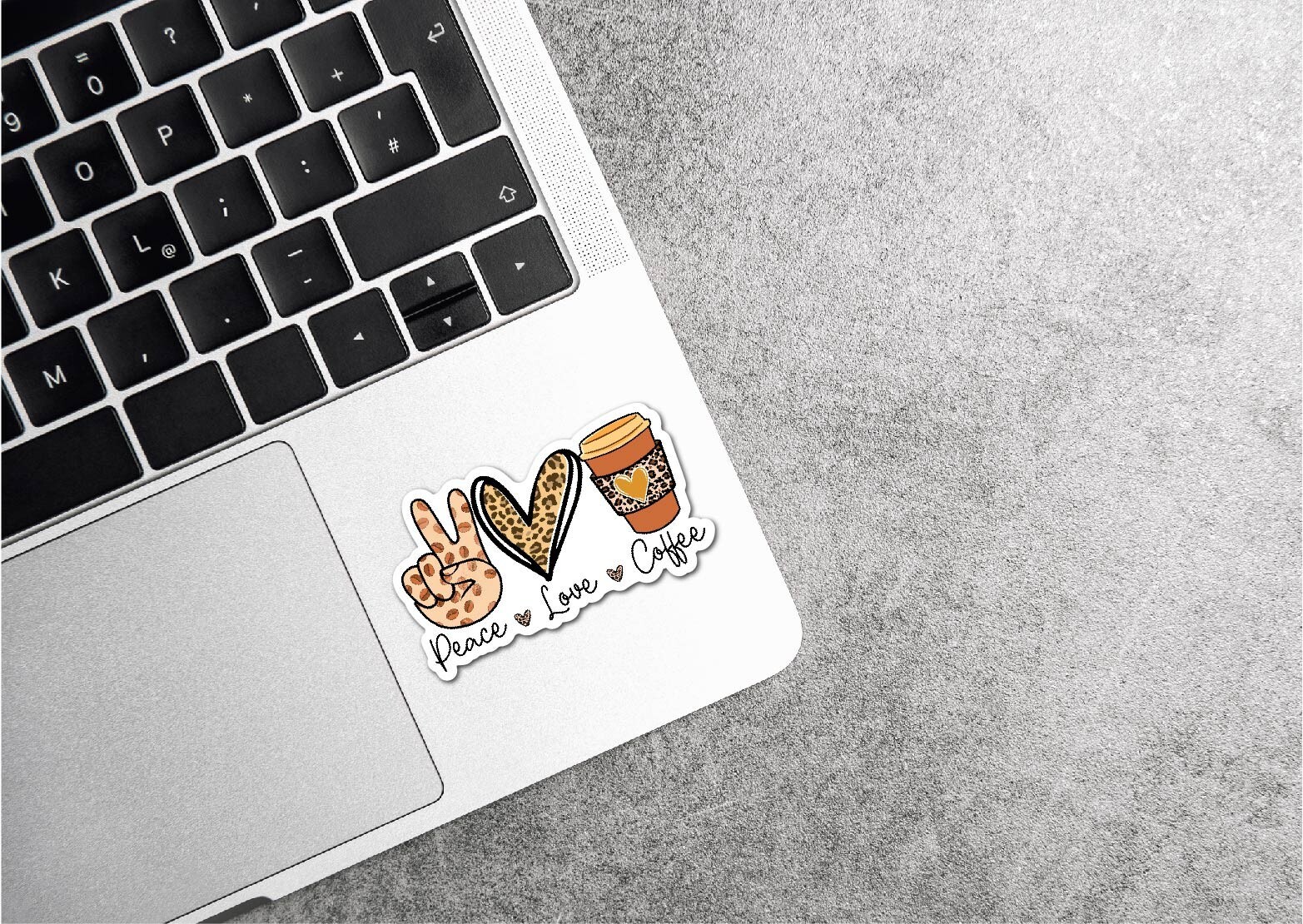 3.25" Peace Love Coffee Decal Vinyl Sticker Leopard Print Bean Caffeine Mom Life