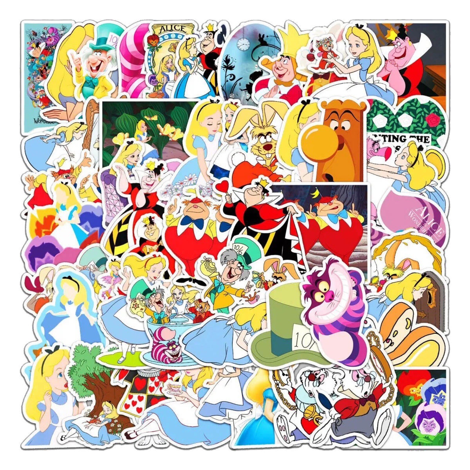 10 Random Alice in Wonderland Movie Stickers Cartoon Decals Laptop Free Shipping