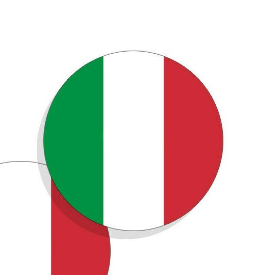 Italy Flag Stickers Flag Decals Vinyl Round Indoor Outdoor Circles 4 pack
